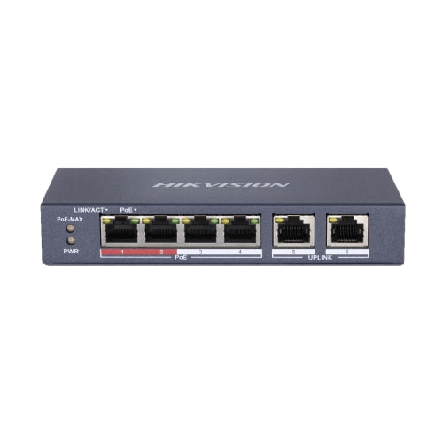 Hikvision 4 Port L2 Unmanaged 10/100 POE Switch I DS-3E0106HP-E